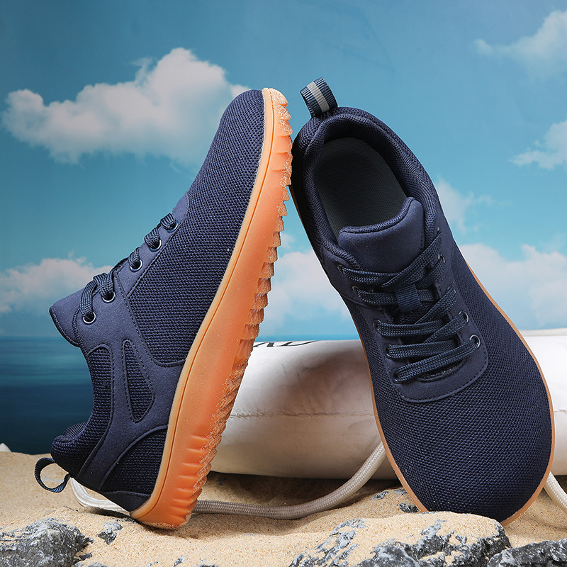 New Wide-toe Running Sports Soft Bottom Indoor Bare Feet Casual Shoes Flying Woven Breathable Mesh Shoes foto 5
