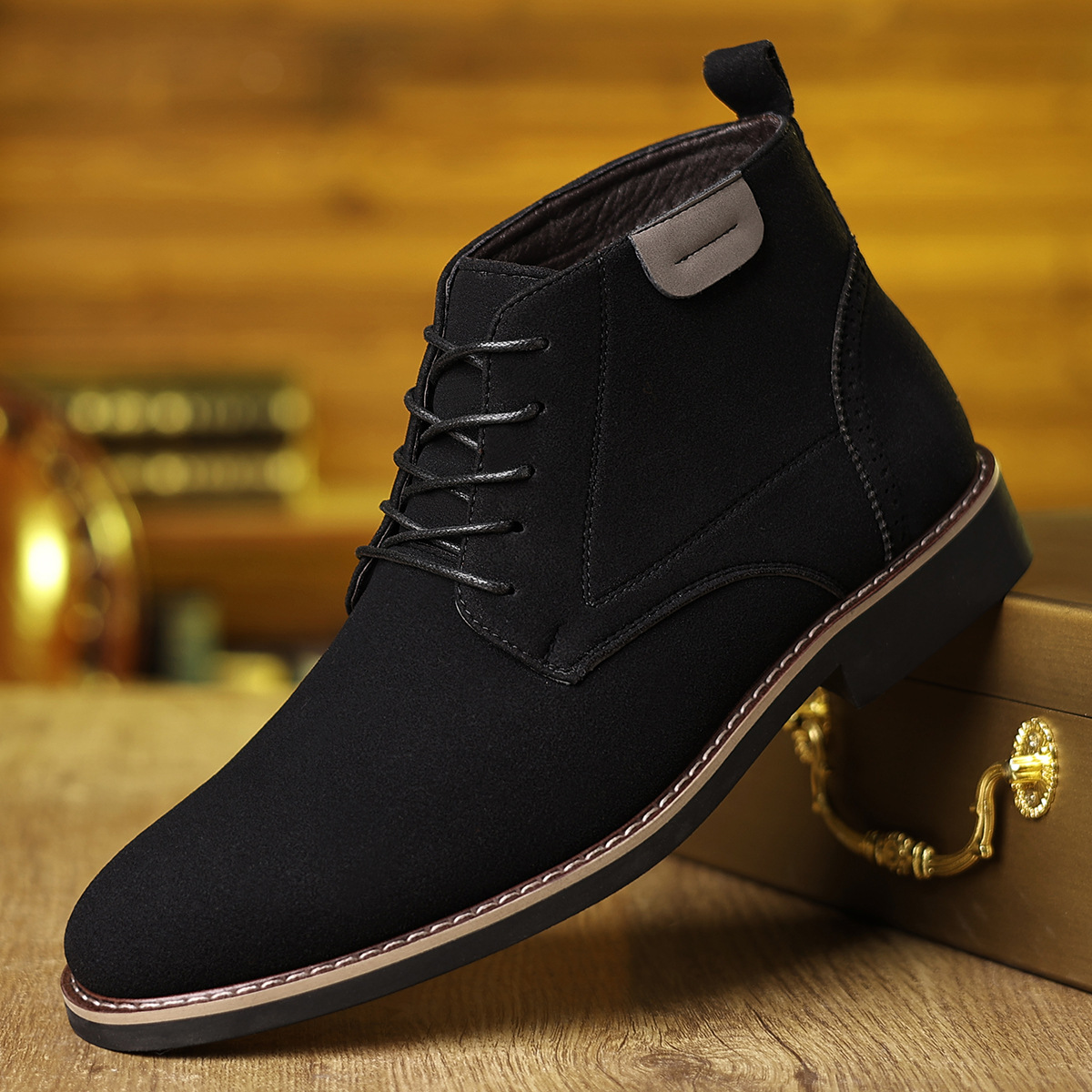 Martin Boots Men's British Style High-top Leather Shoes foto 2