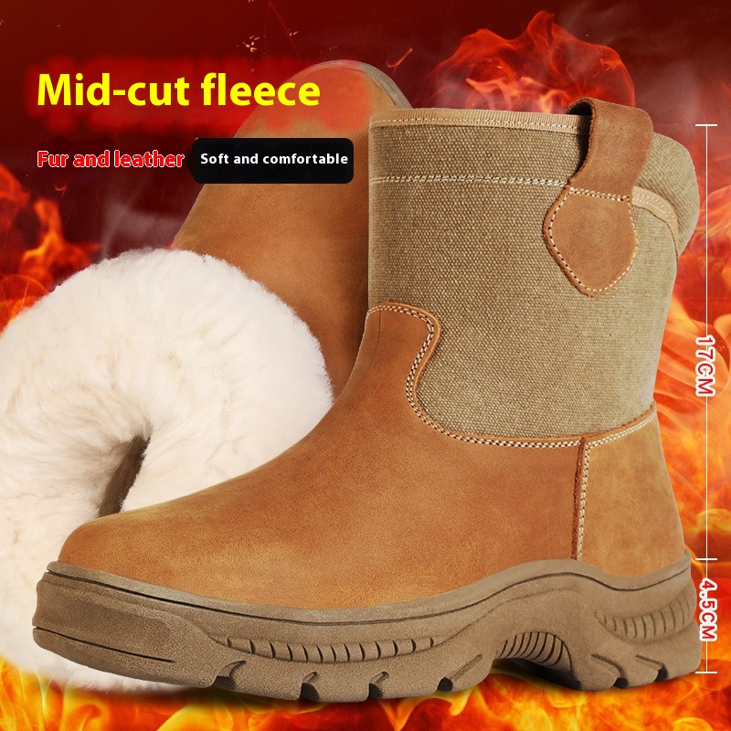 Warm Fur Integrated Wool Boots Waterproof Non-slip Platform Cotton Shoes foto 4