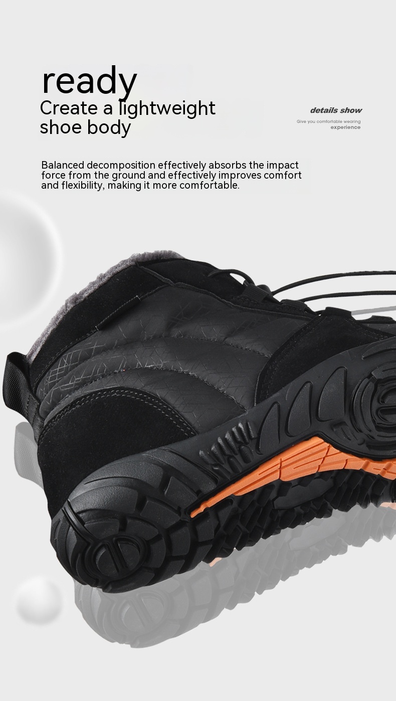Five-finger Outdoor Sports Fleece-lined Warm Wear-resistant Non-slip Hiking Shoes foto 5
