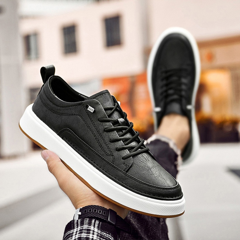 Men's Casual Simple Leather Sneakers foto 5