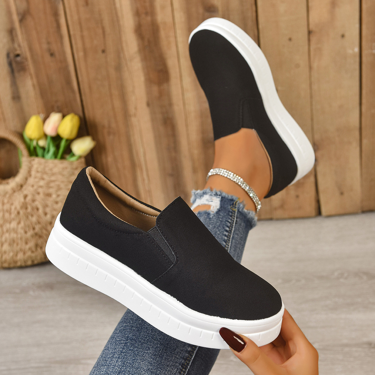 Round-toe Thick Platform Sole Women's Flats foto 2
