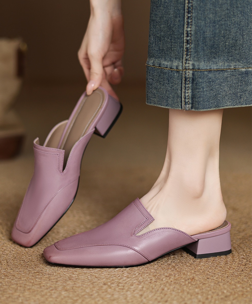 Flat, Outerwear-friendly 3cm-heeled Mule Shoes With A Chic Square Toe foto 5