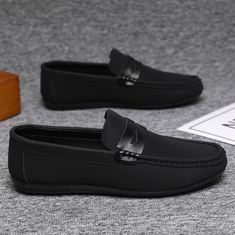 Men's Fall Korean Trend Casual Soft Leather Shoes All-matching Slip-on foto 5
