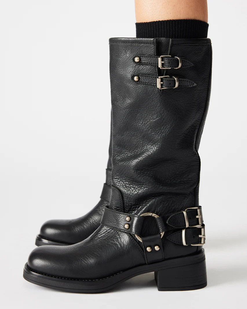 Round-toe Belt Buckle High-top Boots foto 3