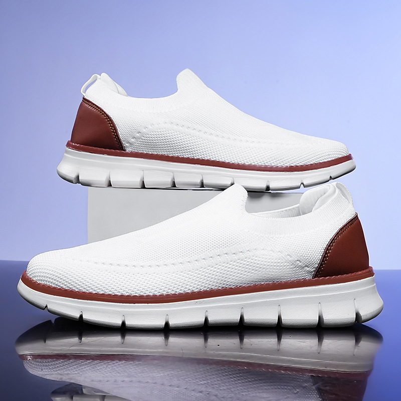 Flyknit Mens Shoes Cross-Border Lightweight Loafers Mens Sneakers foto 3