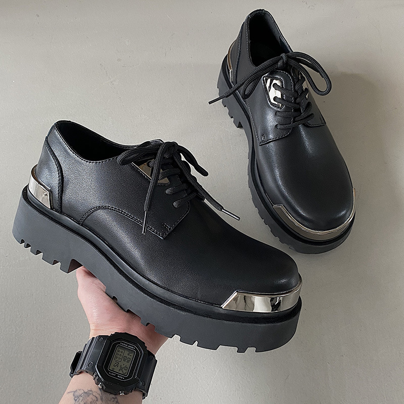 Ins British Style Thick Bottom All-match Casual Leather Shoes foto 4