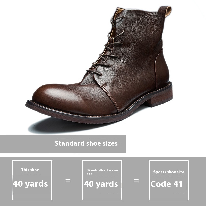 Men's Cowhide Vintage Handmade Martin Boots foto 5