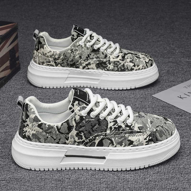 Denim Fashionable Men's Shoes Cloth Thick Bottom Increased Comfort foto 5