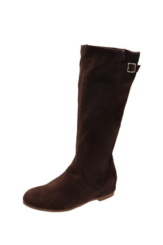 Khaki Suede Pointed-toe Boots For Women foto 4