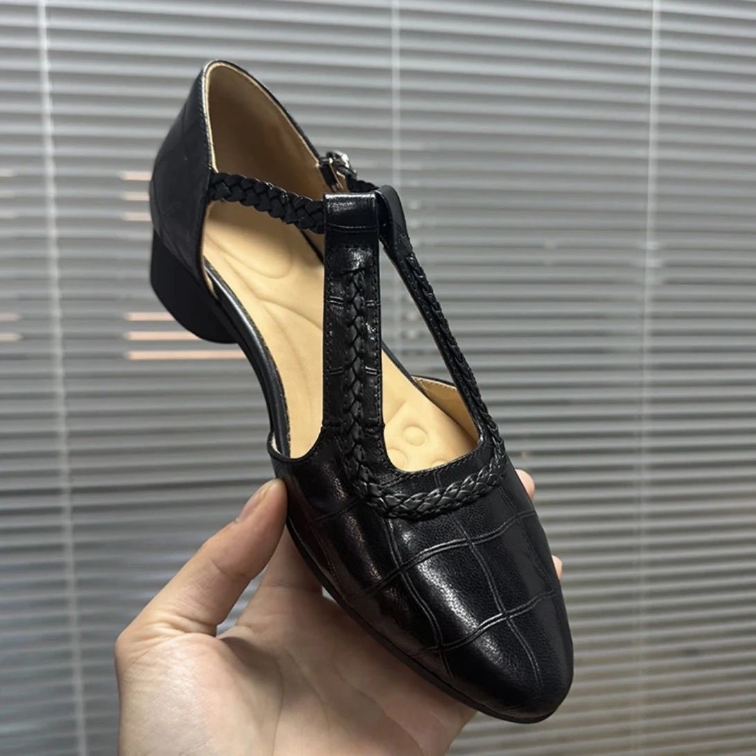 Chunky Heel Retro Fashion Comfortable Women's Sandals foto 5