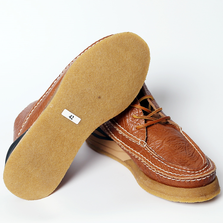 Men's Cowhide Vintage Handmade Stitching Square Head Workwear Leather Shoes foto 3