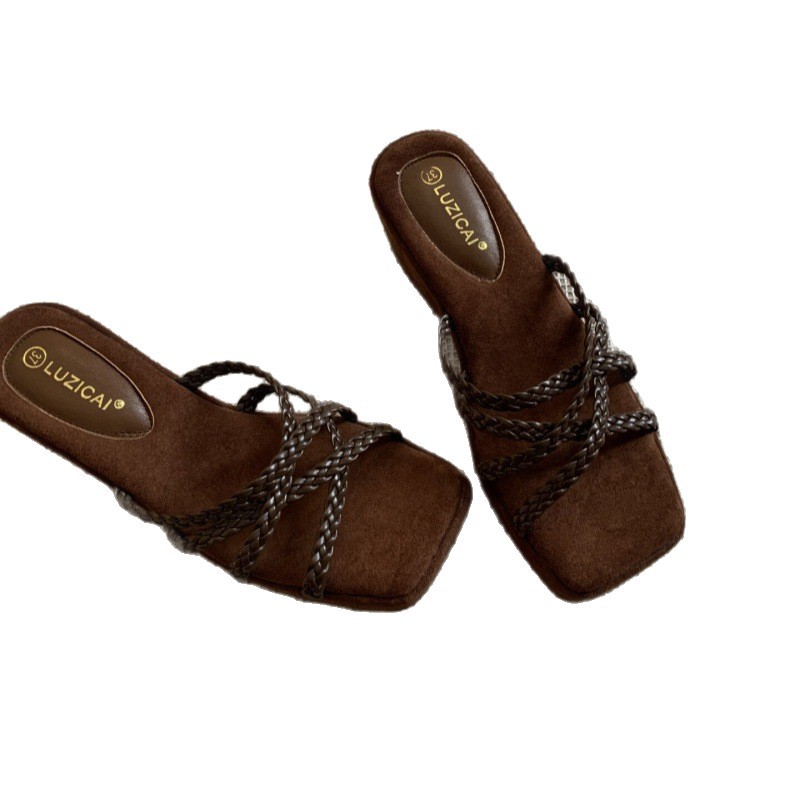 Wedge-heeled Platform Woven Open-toe Sandals foto 4
