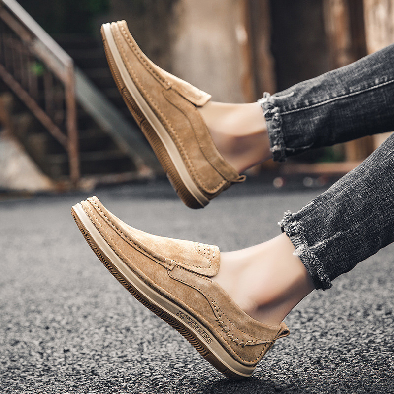 Trendy Low-top Slip-on Loafers Sewing Simple Outdoor Men's Driving Shoes foto 4