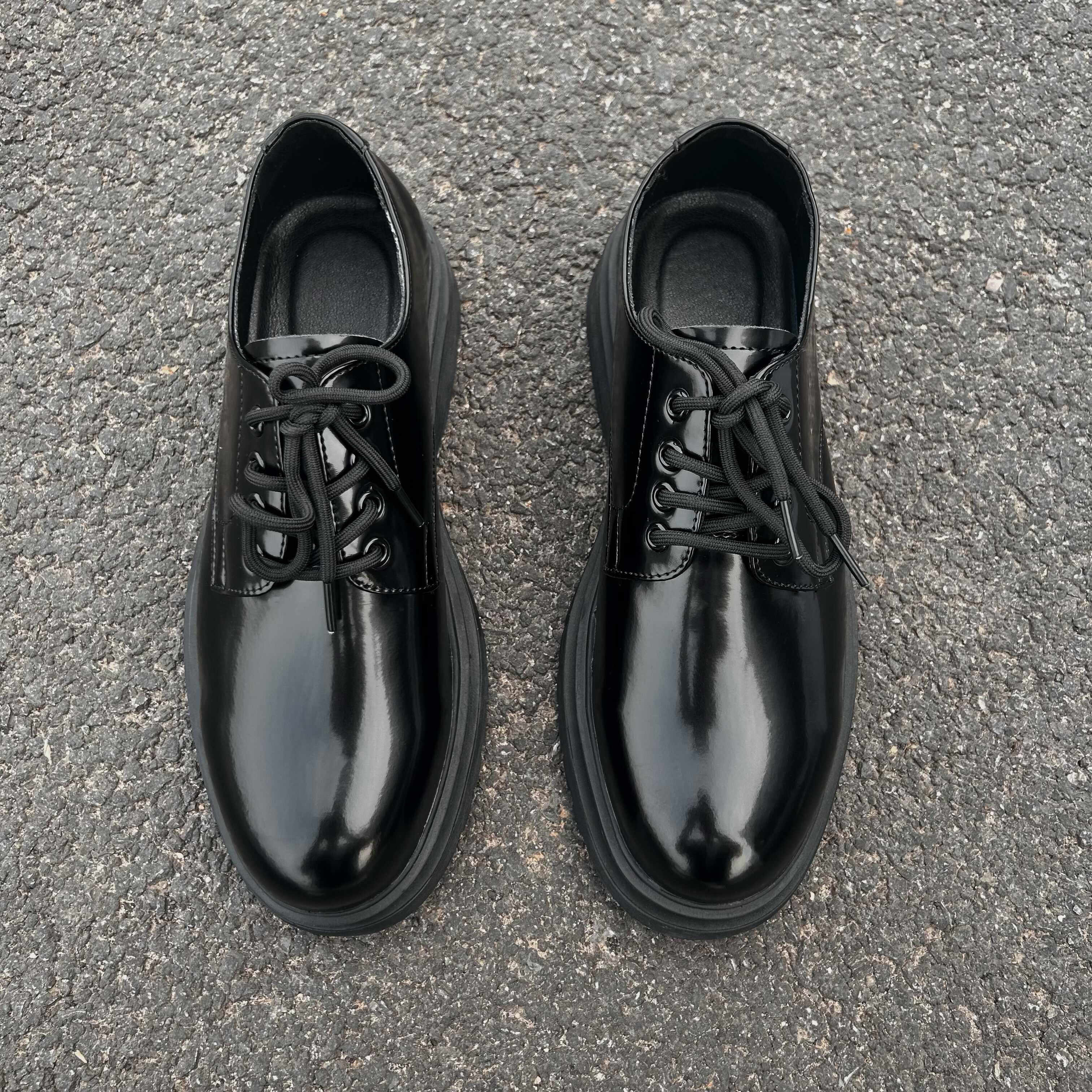 Men's Height Increasing Vibe Wind Low-top Cleanfit Big Head Leather Shoes foto 5