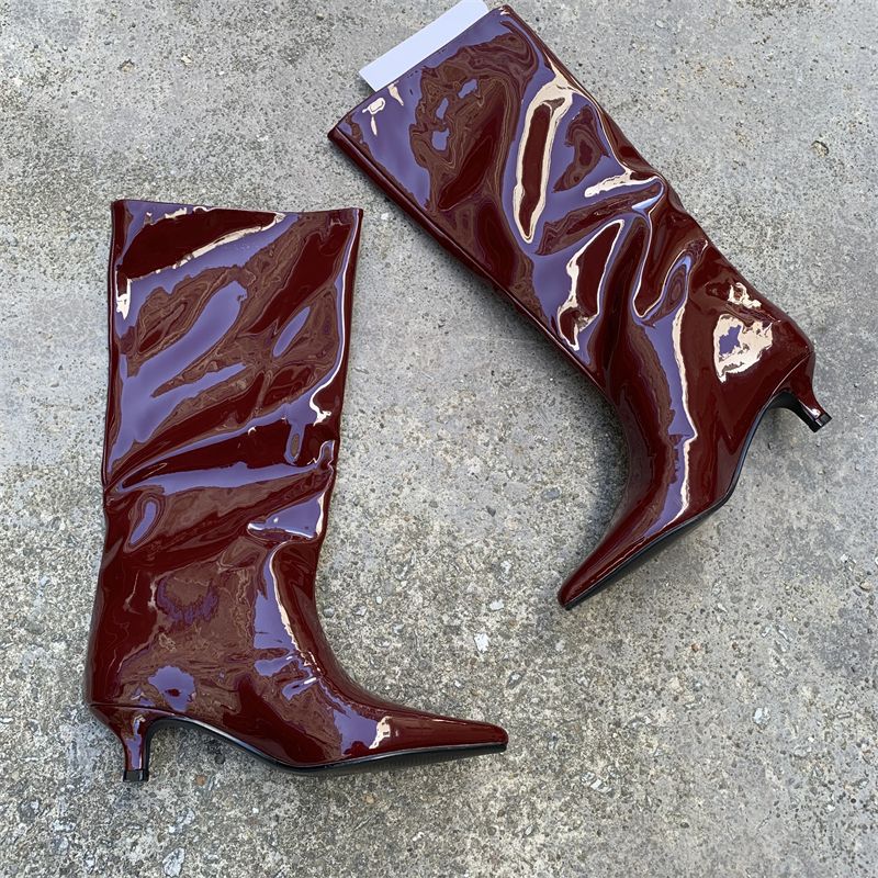 Women's Solid Color Fashion All-match Outer Wear High Tube Pointed Boots foto 5