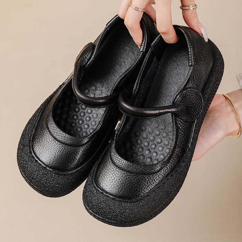Womens Retro-style Flat Round-toe Soft-soled Shoes foto 5