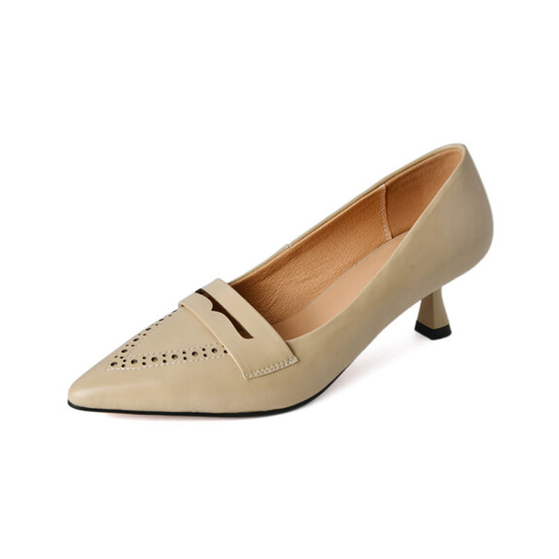 Pointed Toe Mid Heel Hollow-out Plus Size Women's Shoes foto 4