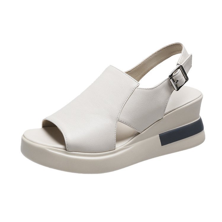 Women's Platform Wedge Shoes - Fishmouth Style Summer Sandals foto 2