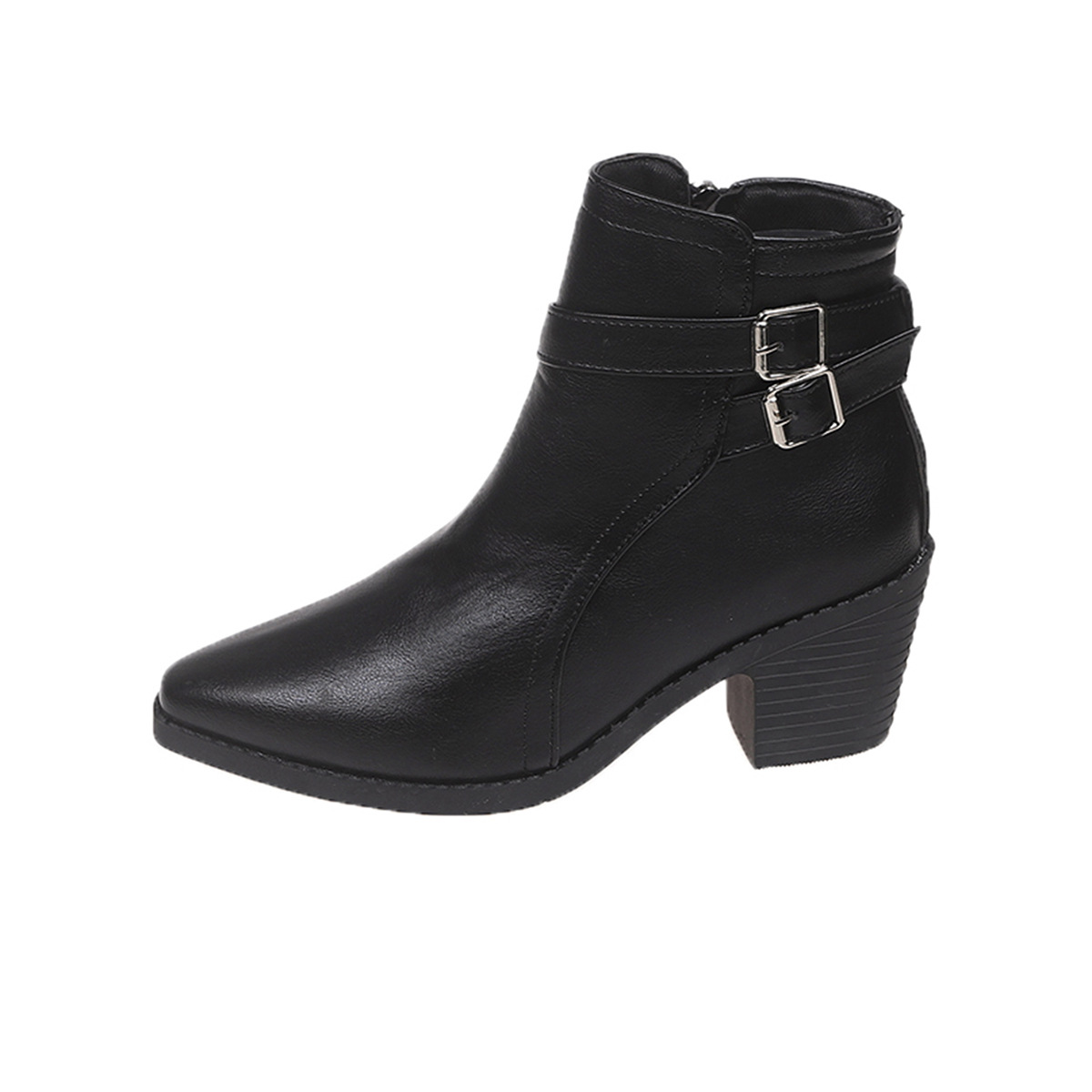 Autumn New Leather Belt Buckle Ankle Boots foto 3
