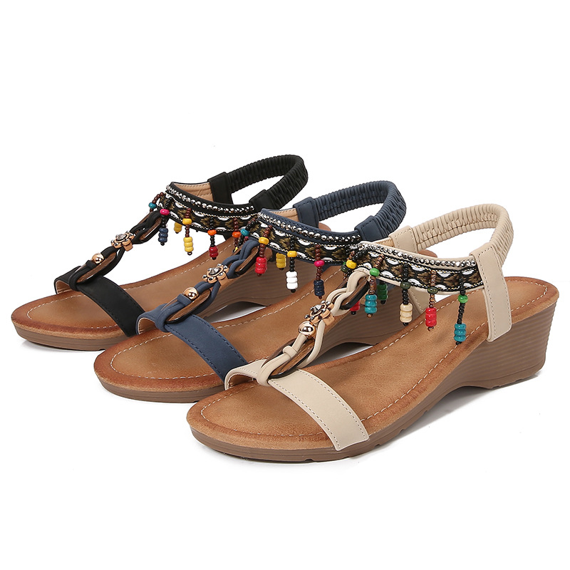 Rhinestone Sandals Korean Style Platform Wedge Women's Shoes foto 4