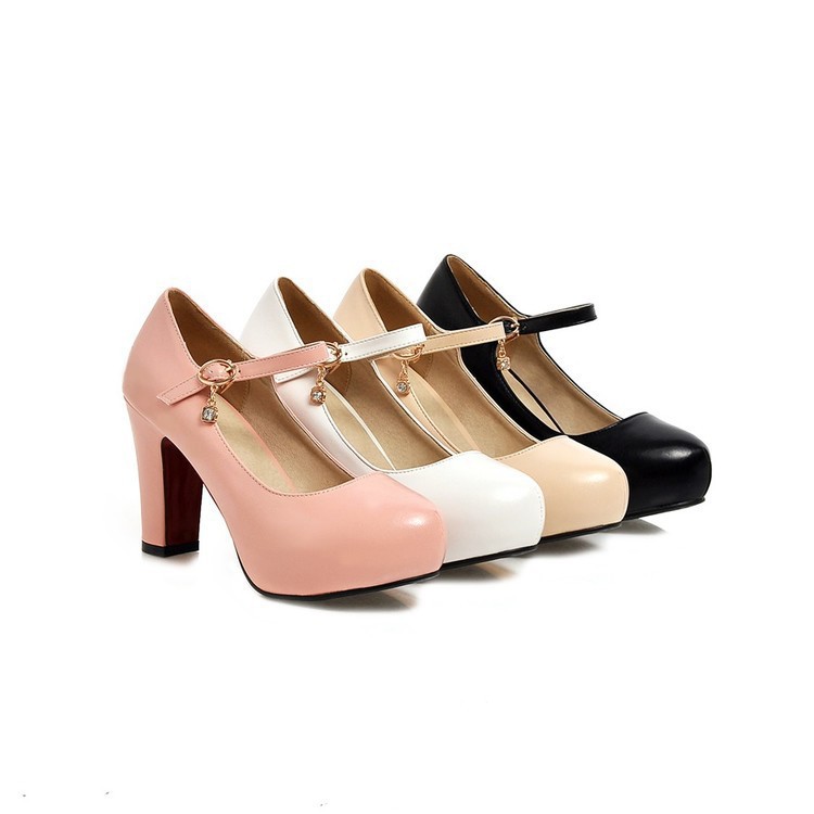 Chunky-heeled Round-toe High Heels For Women foto 5