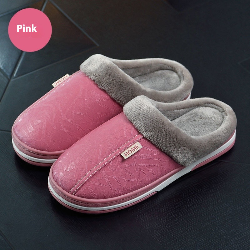 11 Steps Large Size Home Waterproof Cotton Slippers Men's Winter Home Indoor Warm Non-slip Cotton Shoes Men's Autumn Winter