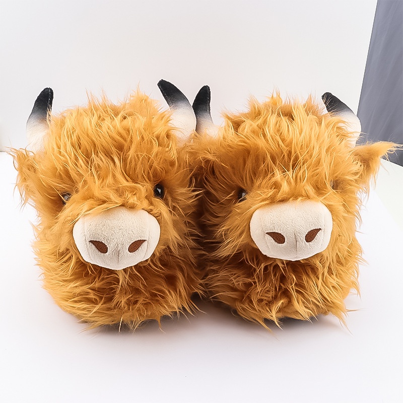 Simulated Scottish Yak Plush Slippers Cartoon Animal foto 3