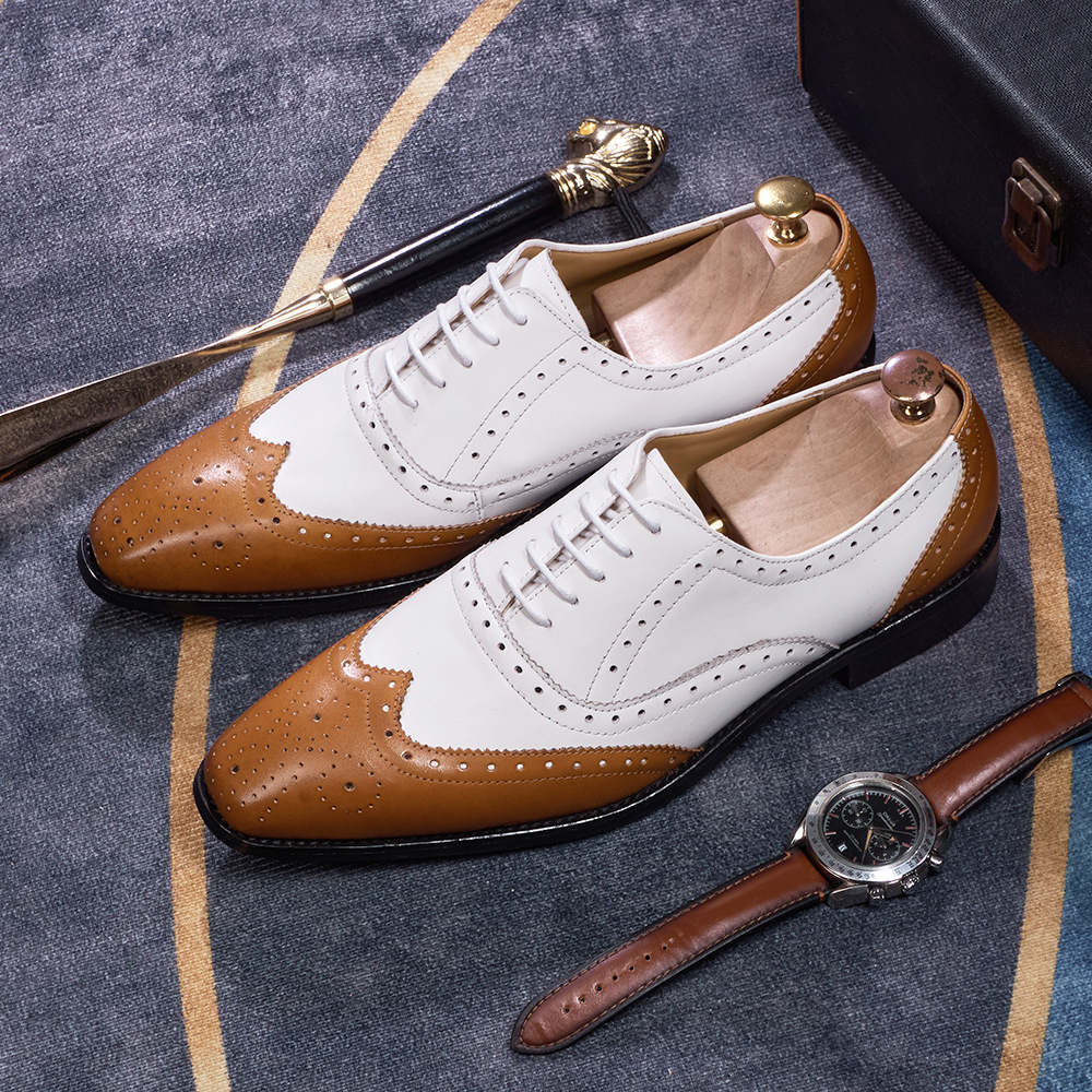 European And American Men's Brogues For Business And Casual Wear With Pointed Toes foto 2