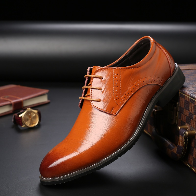 Formal Plus Size Business Men's With Lace Up Leather Shoes foto 4