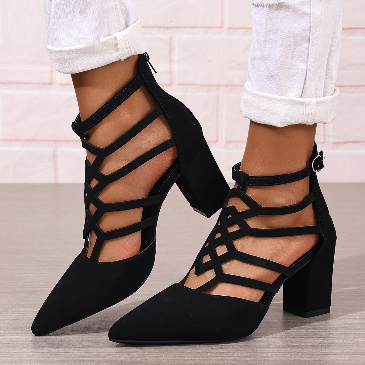 Fashion High Heel Professional Pointed-toe Hollowed High Heel Sandals foto 5