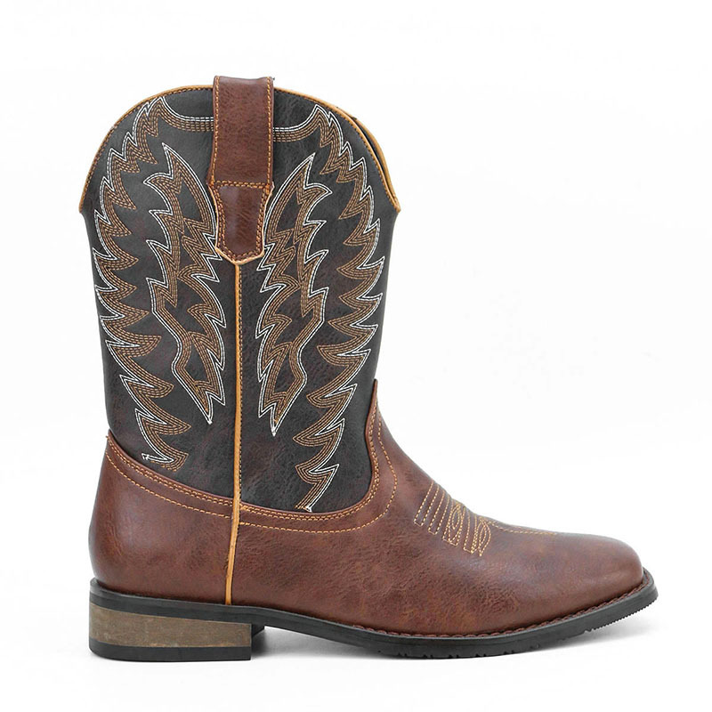 Western Denim Square Toe Motorcycle Men's Boots foto 4