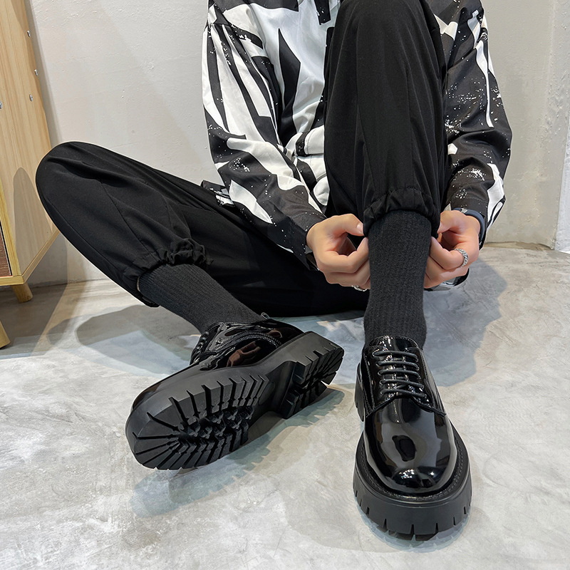 Youth Round Head British Style Flat Heel Fashion Casual Daily Leather Shoes foto 2