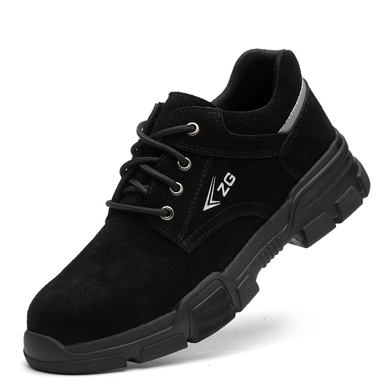 Anti-smashing And Anti-stab Safety Shoes Genuine Leather Wear-resisting Steel Toe Cap foto 4
