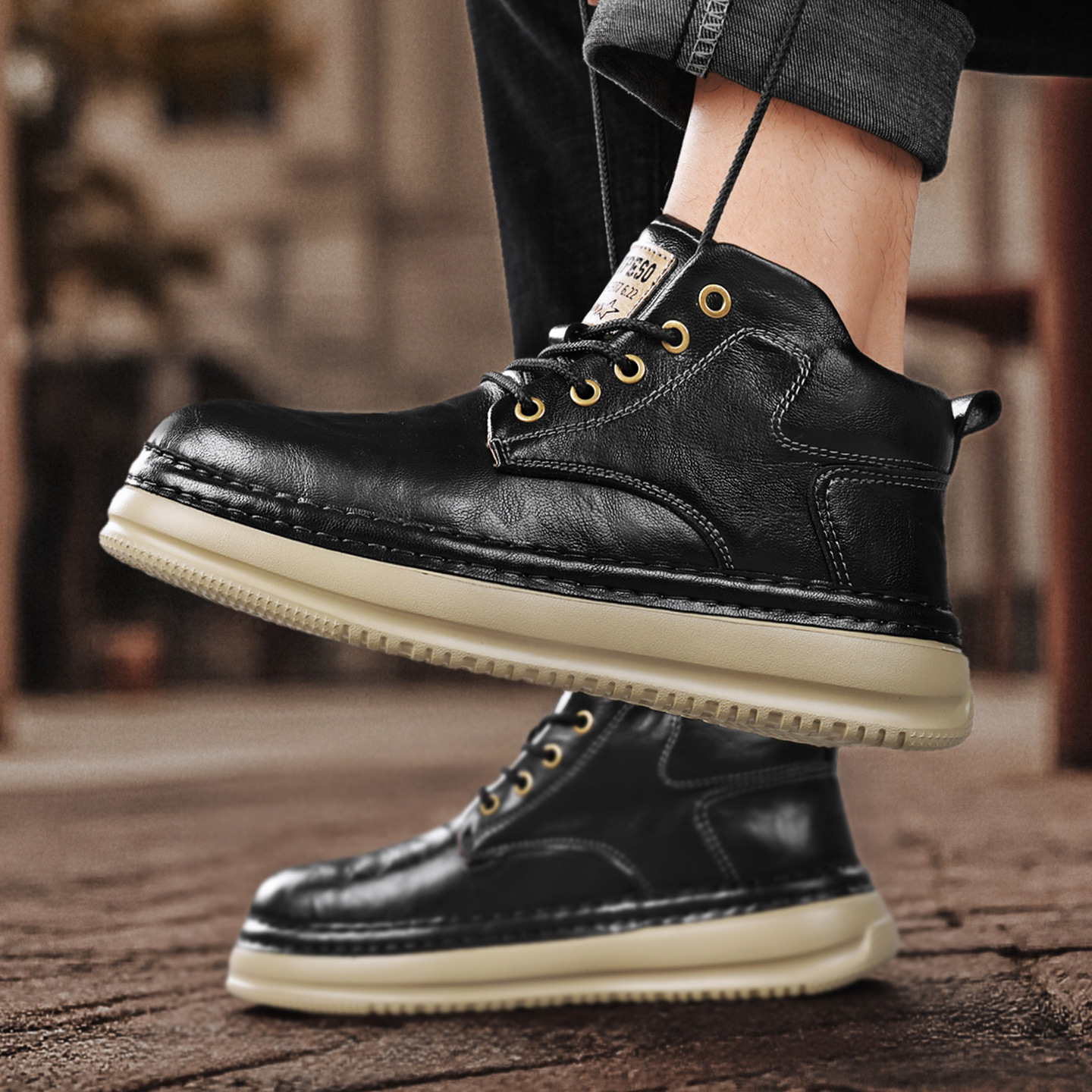 Retro Mid-top Boots Mens Casual foto 5