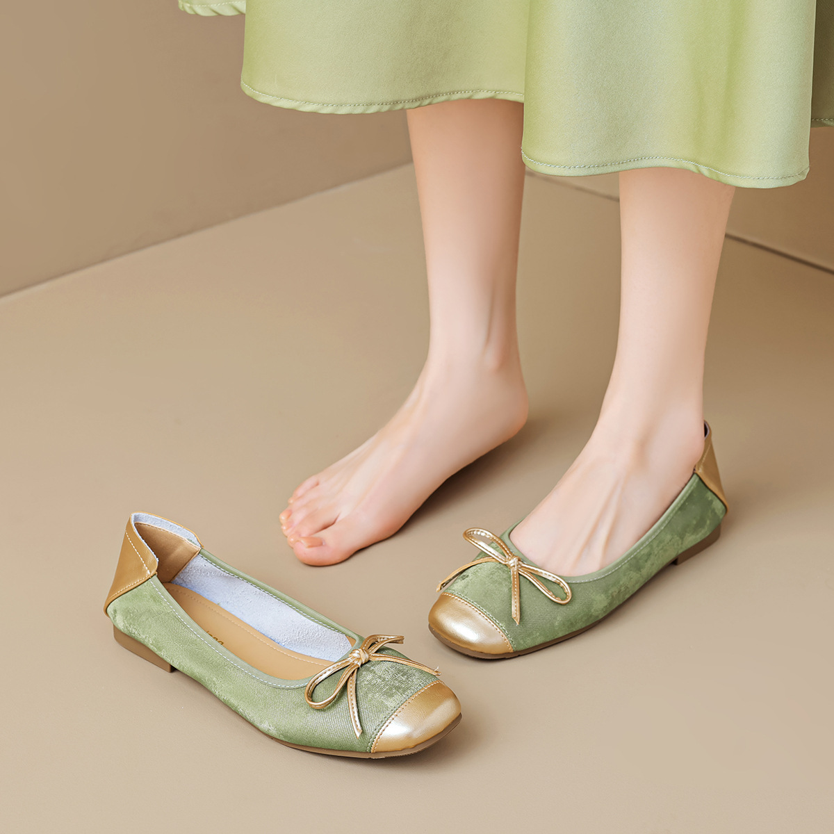 Women's Soft-soled Low-cut Bow-tie Flat Shoes foto 4