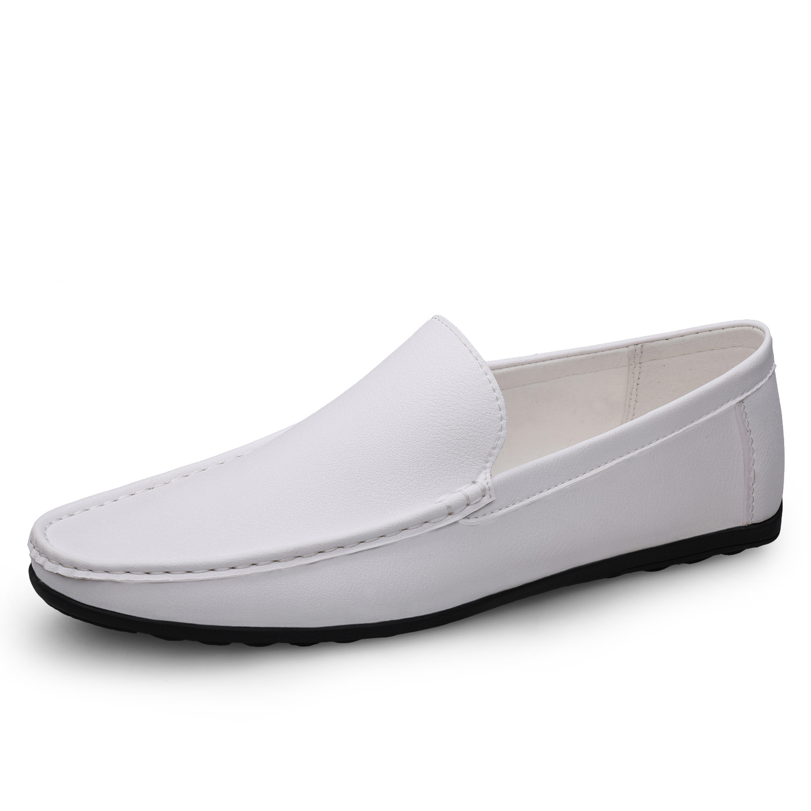 Men's Casual Style Loafers Low-top Soft Bottom White foto 3