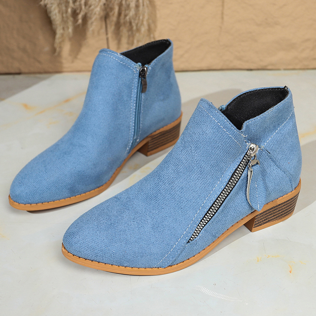 Suede European And American Style Women's Ankle Boots foto 3