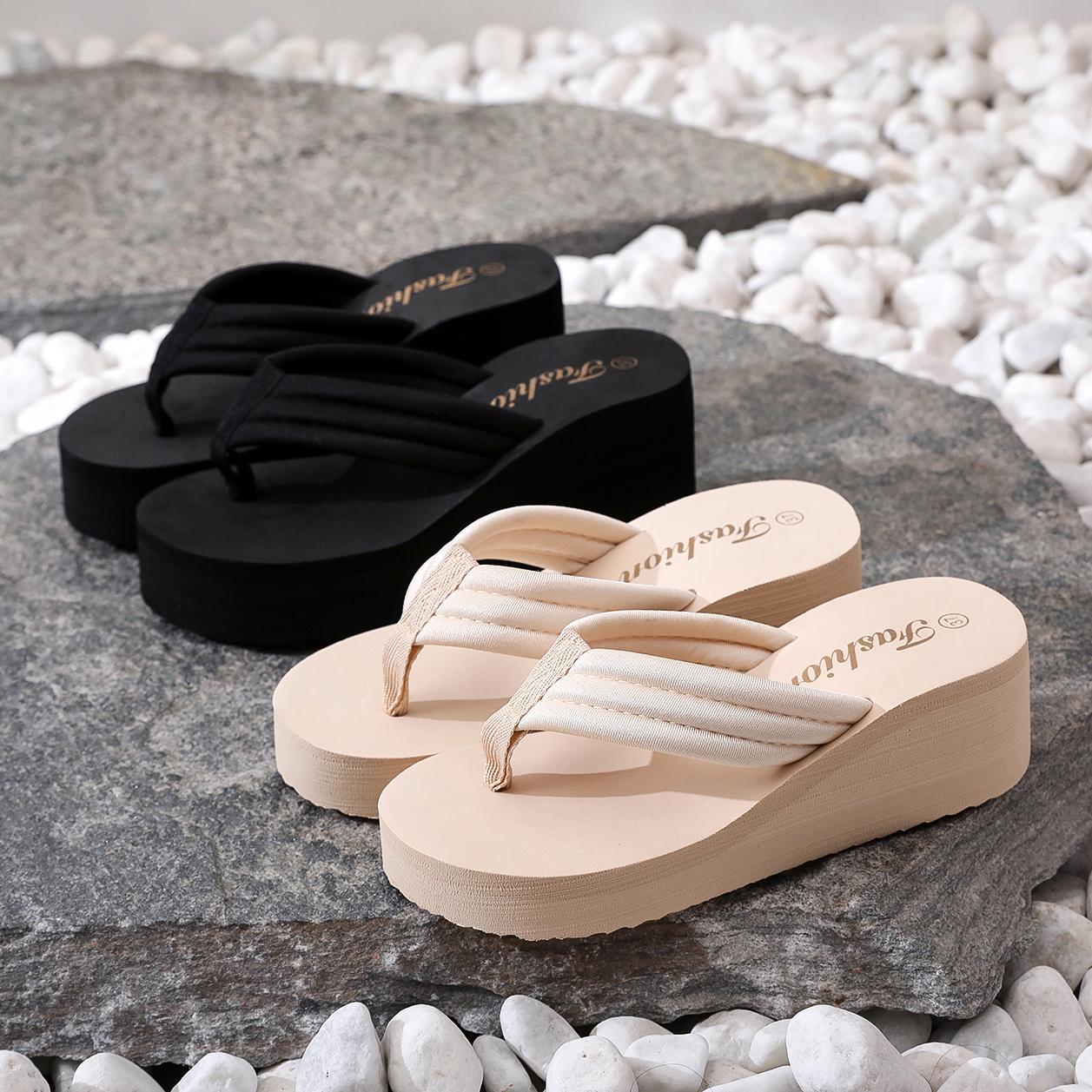 Women's Ultra-High Heel Flip-Flops Summer New Style Non-Slip Slope foto 4