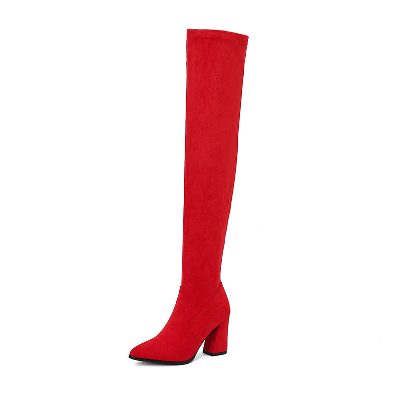 Stylish Suede Womens High Heels With A Pointed Toe And Denim Strap Buckle foto 3