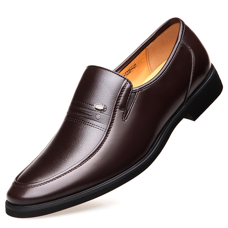 Inner Height Increasing Leather Shoes Men's Plus Size