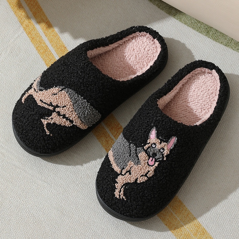 New Comfort Home Cute Cartoon Little Wolf Dog Winter Cotton Slippers foto 4