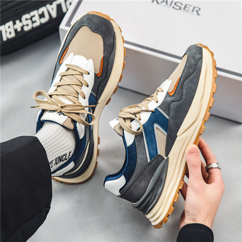 Niche Sports Autumn Breathable Mesh Casual Men Platform Height Increasing Shoes foto 3