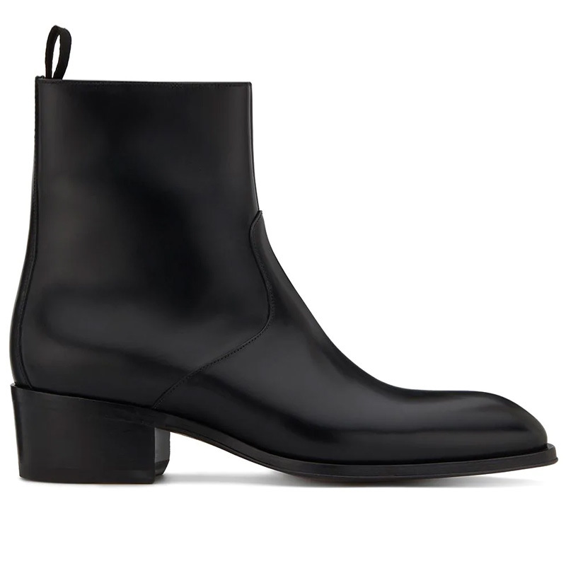 Leather Pointed Toe Zipper High Street Martin Boots foto 5
