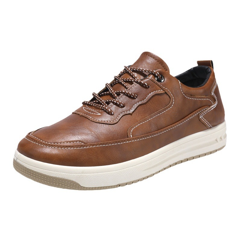 Leather Surface Men's Low-top Sneakers Warm Casual Shoes foto 2