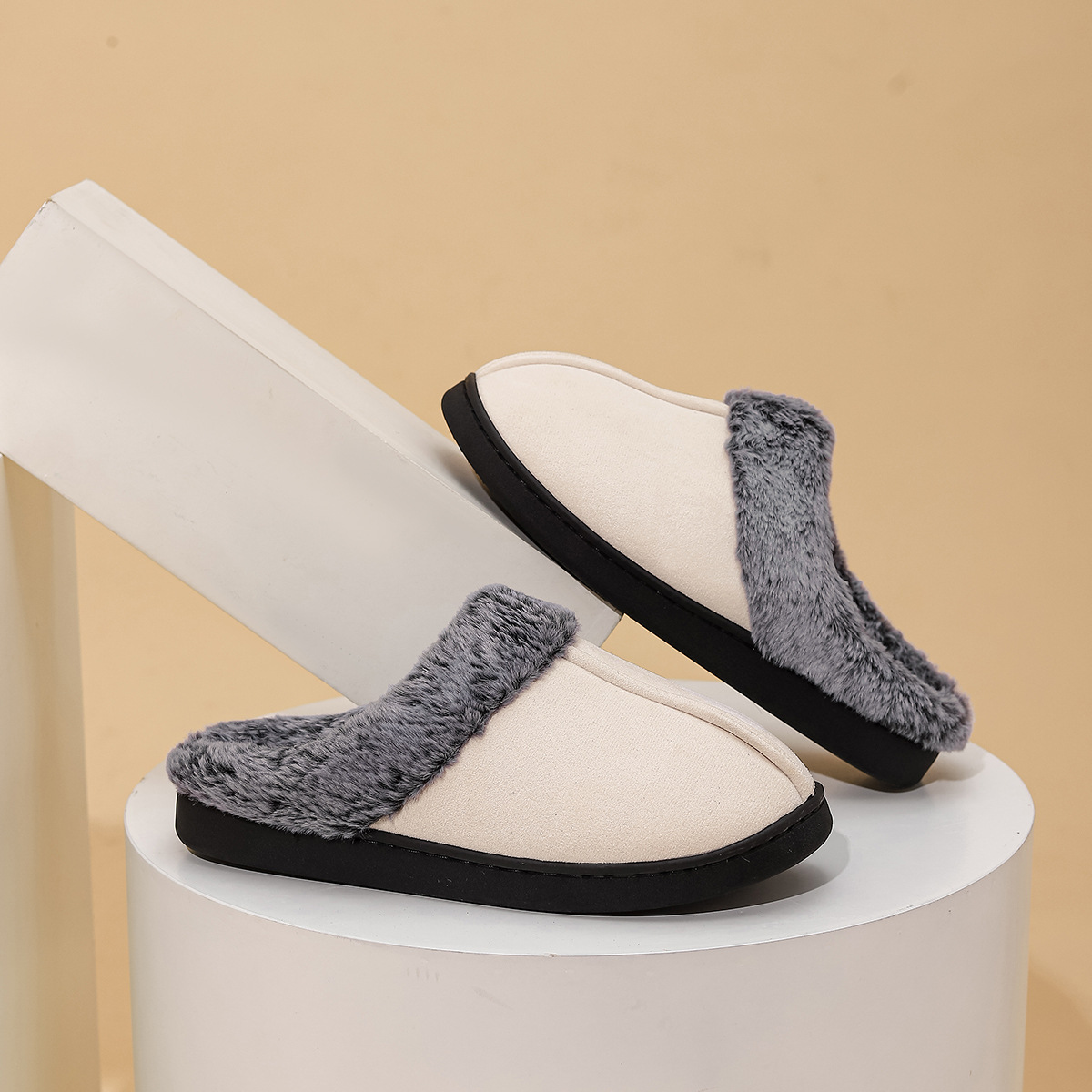 Fleece-lined Warm Cotton Slippers For Home Use foto 4