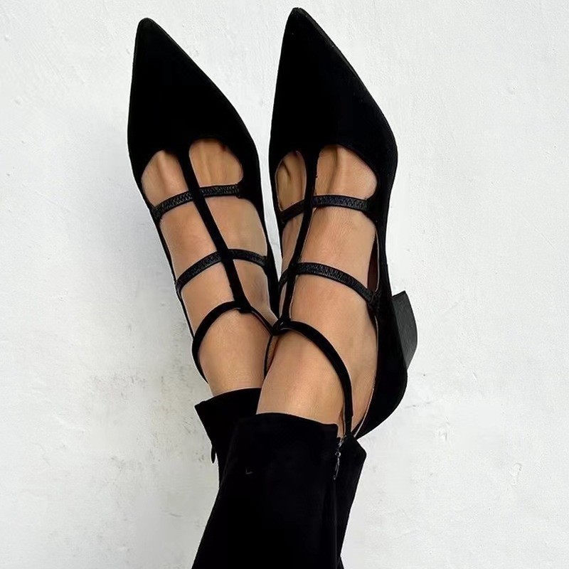 Fashion Pointed Plus Size Shallow Mouth Buckle Shoes foto 2