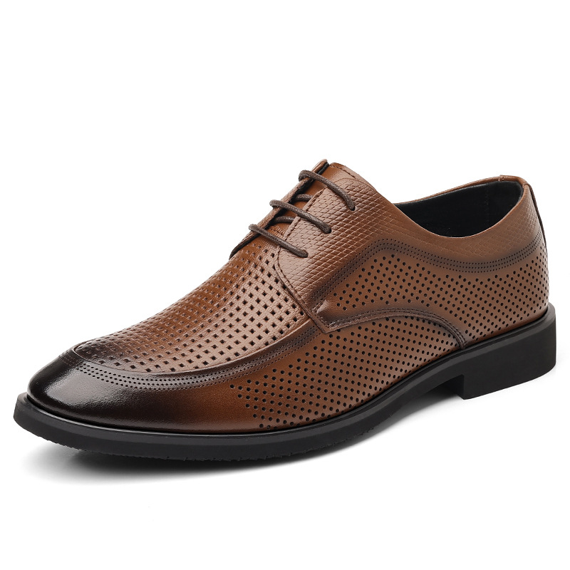 Leather Dress Shoes For Commuting With A Non-slip Round Toe foto 2