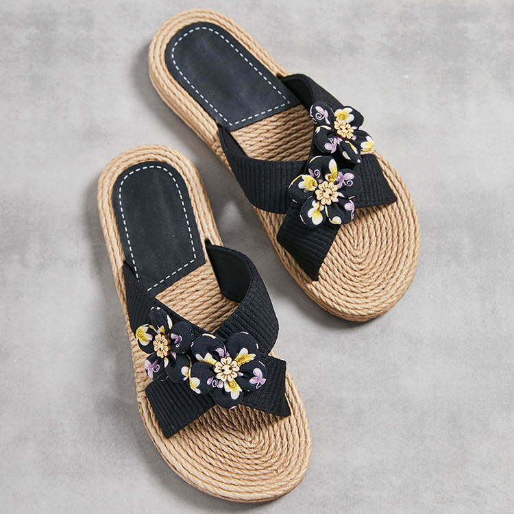 Summer Women's Slippers Rope Bottom Solid Color Fashion foto 5