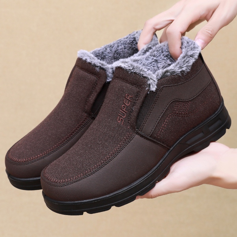 Men's Cotton Shoes Fleece-lined Warm Middle-aged And Elderly foto 3